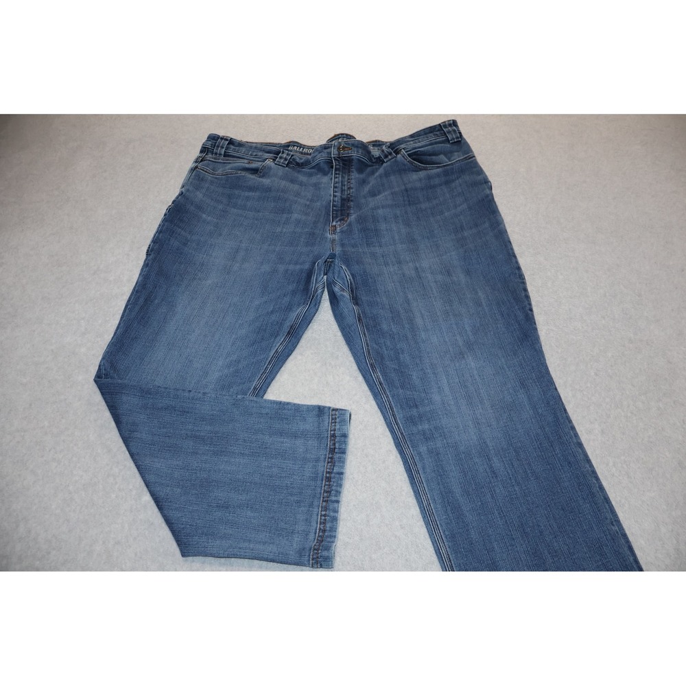 Duluth Trading Co Work Ballroom Double Flex Jeans Mens 46x30 Blue Relaxed Fit